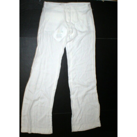 New Womens Designer Patrizia Pepe Pants 40 6 Wide Work Viscose White NWT Tall - Picture 1 of 5